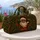 Black Santa Holly Wreath Christmas Travel Essential For Festive Getaways And Gift Giving Quilted Weekend Bag - 5