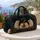 Black Guardian Angel Holly And Gold Wings For Christmas Travel, Retreats And Gift Giving Quilted Weekend Bag - 5
