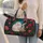 White Cat Teacup Floral Garden For Tea Lovers And Cottagecore Getaways And Travel Quilted Weekend Bag - 2
