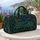 Opulent Peacock With Jewel Feather Fans For Overnight Travel, Getaways And Gift Giving Quilted Weekend Bag - 5