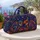 Colorful Abstract Cat Duo For Travel Getaways, Gifts And Cat Lovers With Name Plaque Quilted Weekend Bag - 5
