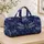 Cobalt Blue Porcelain Dragonfly And Peony Chinoiserie Getaway Gift For Collectors Quilted Weekend Bag - 4