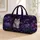Silver Tabby Kitten In Midnight Purple Floral Garden For Travel And Pet Lover Gifts Quilted Weekend Bag - 1