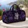 Silver Tabby Kitten In Midnight Purple Floral Garden For Travel And Pet Lover Gifts Quilted Weekend Bag - 5