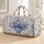 Blue And White Chinoiserie Floral Urn For Heritage Travel Decor And Botanical Lovers Quilted Weekend Bag - 1