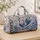 Blue And White Ceramic Rooster With Floral Vines For Vintage Travel And Gift Giving Quilted Weekend Bag - 4