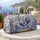 Blue And White Ceramic Rooster With Floral Vines For Vintage Travel And Gift Giving Quilted Weekend Bag - 5