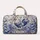 Blue And White Ceramic Rooster With Floral Vines For Vintage Travel And Gift Giving Quilted Weekend Bag - 6