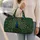 Regal Peacock And Emerald Botanical Motif Getaway Gift For Women With Gold Name Detail Quilted Weekend Bag - 2