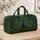 Regal Peacock And Emerald Botanical Motif Getaway Gift For Women With Gold Name Detail Quilted Weekend Bag - 4