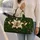 Emerald White Lily Art Nouveau Botanical Getaway Gift For Garden Lovers Quilted Weekend Bag - 2