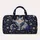 Blue And White Longhair Cat Floral Style Travel Gift For Cat Lovers Quilted Weekend Bag - 6