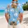 Cute Tabby Kittens In Blue Sky Clouds For Tropical Resort Vacations And Cat Lovers Hawaiian Shirt - 2