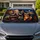 Elephant And Cat Night Driving Scene For Wildlife Lovers And Animal Humor Enthusiasts Car Sunshade - 1