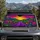 Psychedelic Mountain Sunrise Floral Road for Colorful Road Trips and Festival Travelers Car Sunshade - 4