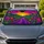 Psychedelic Mountain Sunrise Floral Road for Colorful Road Trips and Festival Travelers Car Sunshade - 1