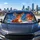 Cute Christmas Reindeer With Colorful Lights For Festive Winter Holiday Driving Fans Car Sunshade - 6