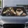 Bulldog And Cat Driving With Flame Wheel For Rebel Road Trips And Pet Lovers Gift Car Sunshade - 6