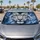 Snow Leopard Blue Eyes Winter Wildlife Gift for Animal Lovers and Car Enthusiasts Car Sunshade - 5