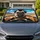 Pug Driving Classic Roadster Desert Road Trip Adventure For Dog Lovers Car Sunshade - 1