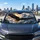 Majestic Bald Eagle Over Snowy Alpine Mountains For Patriotic Road Trip Enthusiasts Car Sunshade - 6