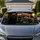 Black Cat And Tabby In Sunglasses Driving At Sunset For Cat Lover Road Trip Gifts Car Sunshade - 1