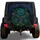 Teal Chrysanthemum Lotus Florals With Gold Vines For Boho SUVs Road Trip Travel Spare Tire Cover - 1