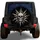 Grinning Skull And Flame Rays For Gothic Night Road Trips And Outdoor Adventurers Spare Tire Cover - 1