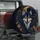 Blue Wolf Crescent Moon Botanical Night Decor For Outdoor Adventure Vehicle Owners Spare Tire Cover - 3