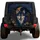 Blue Wolf Crescent Moon Botanical Night Decor For Outdoor Adventure Vehicle Owners Spare Tire Cover - 1