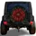 Crimson Chrysanthemum And Gold Filigree For Vintage Garden Road Trip Enthusiasts Spare Tire Cover - 1