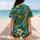 Sea Turtle and Tropical Flower Mosaic for Beach Vacations and Summer Sports Fans Baseball Jersey - 7