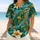 Sea Turtle and Tropical Flower Mosaic for Beach Vacations and Summer Sports Fans Baseball Jersey - 6
