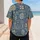 Vintage Slate Blue Floral Tile Motifs For Summer Parties And Retro Streetwear Style Baseball Jersey - 5