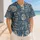 Vintage Slate Blue Floral Tile Motifs For Summer Parties And Retro Streetwear Style Baseball Jersey - 4