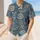 Vintage Slate Blue Floral Tile Motifs For Summer Parties And Retro Streetwear Style Baseball Jersey - 1