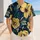 Midnight Navy Yellow Tropical Hibiscus Floral Botanical Resort Vacation Wear For Men Baseball Jersey - 4
