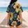Midnight Navy Yellow Tropical Hibiscus Floral Botanical Resort Vacation Wear For Men Baseball Jersey - 7