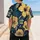 Midnight Navy Yellow Tropical Hibiscus Floral Botanical Resort Vacation Wear For Men Baseball Jersey - 5