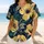 Midnight Navy Yellow Tropical Hibiscus Floral Botanical Resort Vacation Wear For Men Baseball Jersey - 6