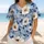 Powder Blue Vintage Floral Botanical For Spring Sports, Picnics And Casual Streetwear Baseball Jersey - 6