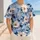 Powder Blue Vintage Floral Botanical For Spring Sports, Picnics And Casual Streetwear Baseball Jersey - 4