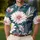 Teal Tropical Daisy Floral Resort Style For Summer Beach Vacation Weekend Wear Men Men's Polo Shirt - 4