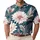 Teal Tropical Daisy Floral Resort Style For Summer Beach Vacation Weekend Wear Men Men's Polo Shirt - 1