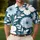 Teal White Hibiscus And Icy Blue Dahlia Tropical Resort Vacation Beach Golf Wear For Men Men's Polo Shirt - 4