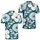 Teal White Hibiscus And Icy Blue Dahlia Tropical Resort Vacation Beach Golf Wear For Men Men's Polo Shirt - 2