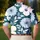 Teal White Hibiscus And Icy Blue Dahlia Tropical Resort Vacation Beach Golf Wear For Men Men's Polo Shirt - 5
