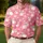 Pink Rabbit Cherry Blossom Geometric Lattice For Spring Golf Beach Party Outfits Men's Polo Shirt - 4