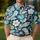 Navy Tropical Floral Resort Style For Golf, Beach Trips And Casual Summer Party Wear Men's Polo Shirt - 4