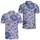 Blue Rose Floral Garden Style For Summer Vacation Beach Parties And Casual Weekend Wear Men's Polo Shirt - 2
